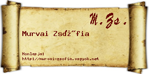 Murvai Zsófia névjegykártya